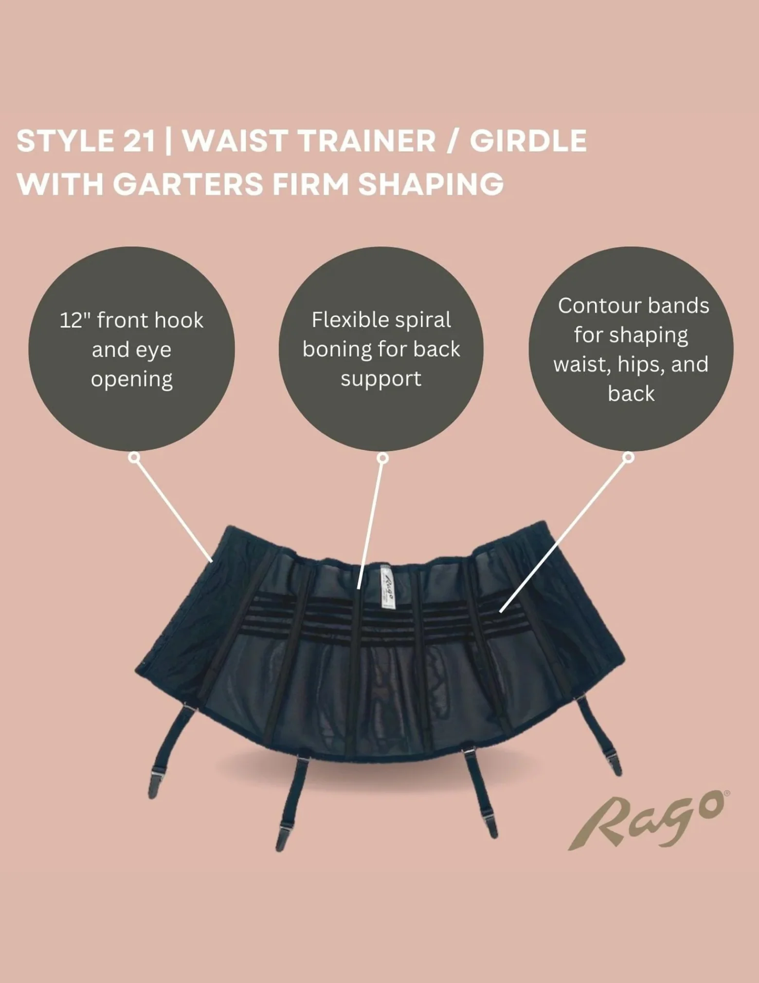 Waist Trainer / Girdle with Garters Firm Shaping - Image 9