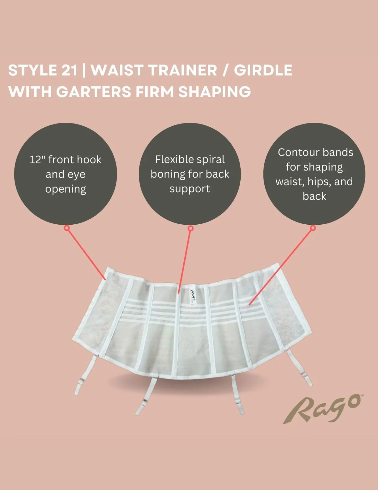 Waist Trainer / Girdle with Garters Firm Shaping - Image 9
