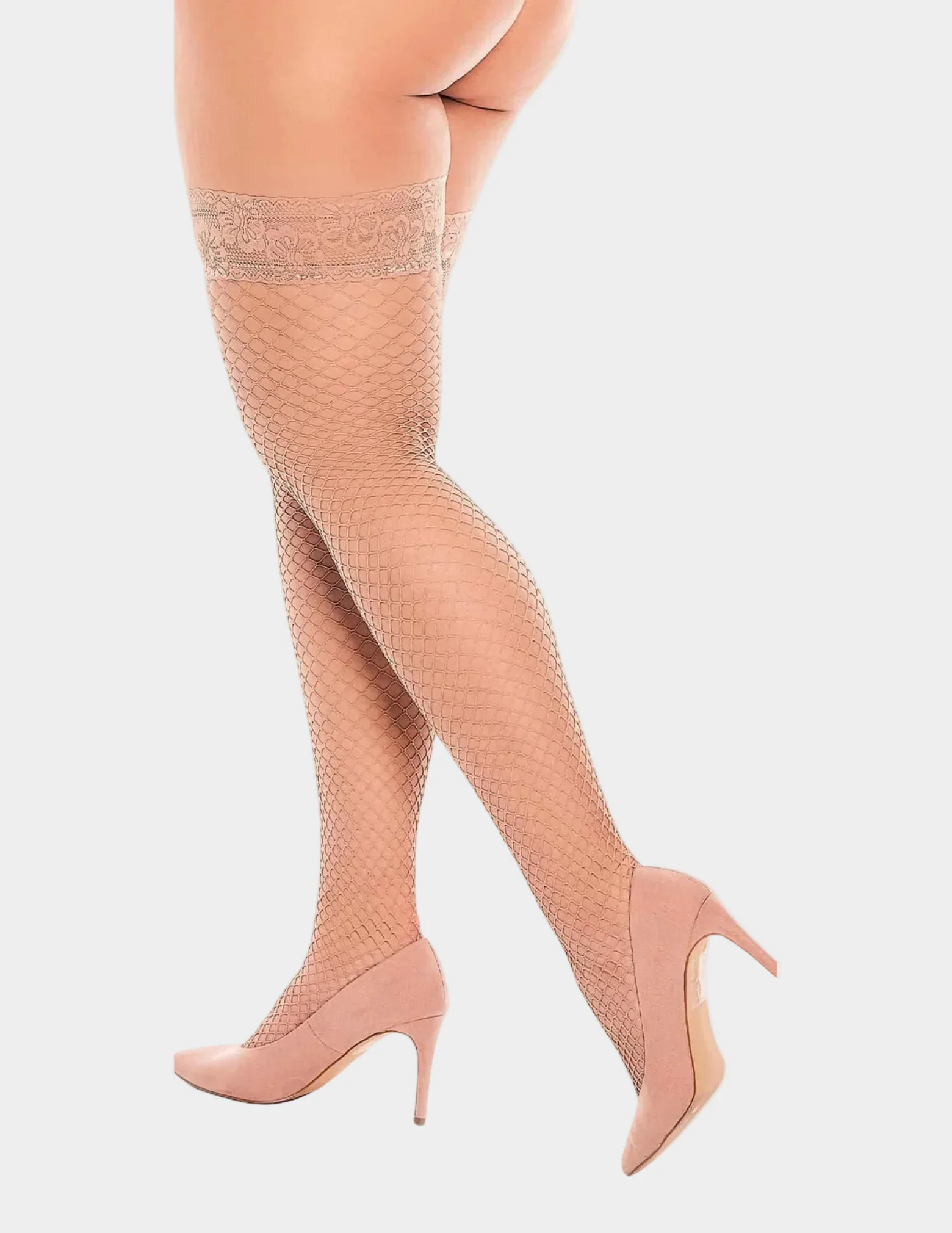 Mesh Fishnet Hold Ups - Image 3