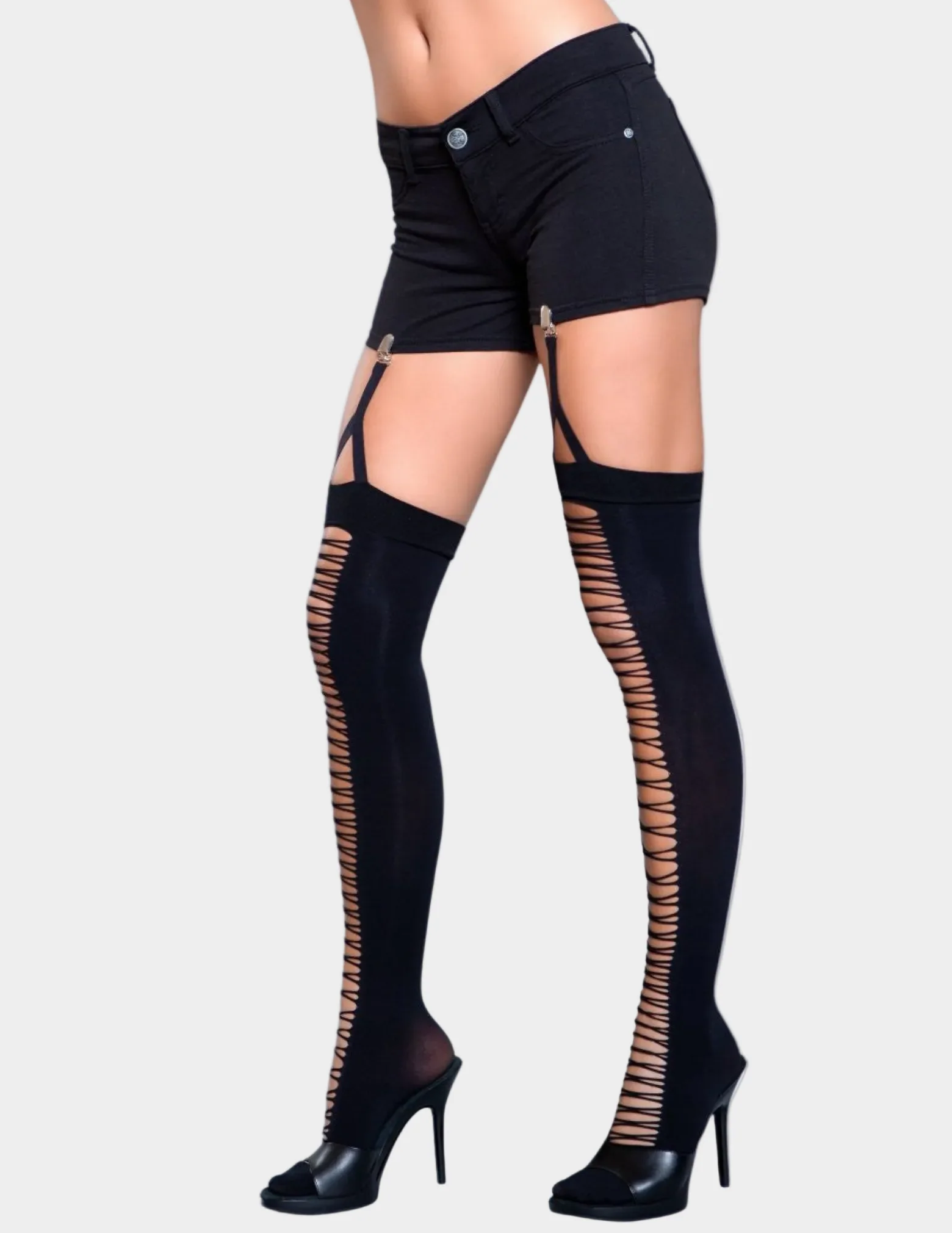 Illusion Clip Garter Thigh Highs - Image 3