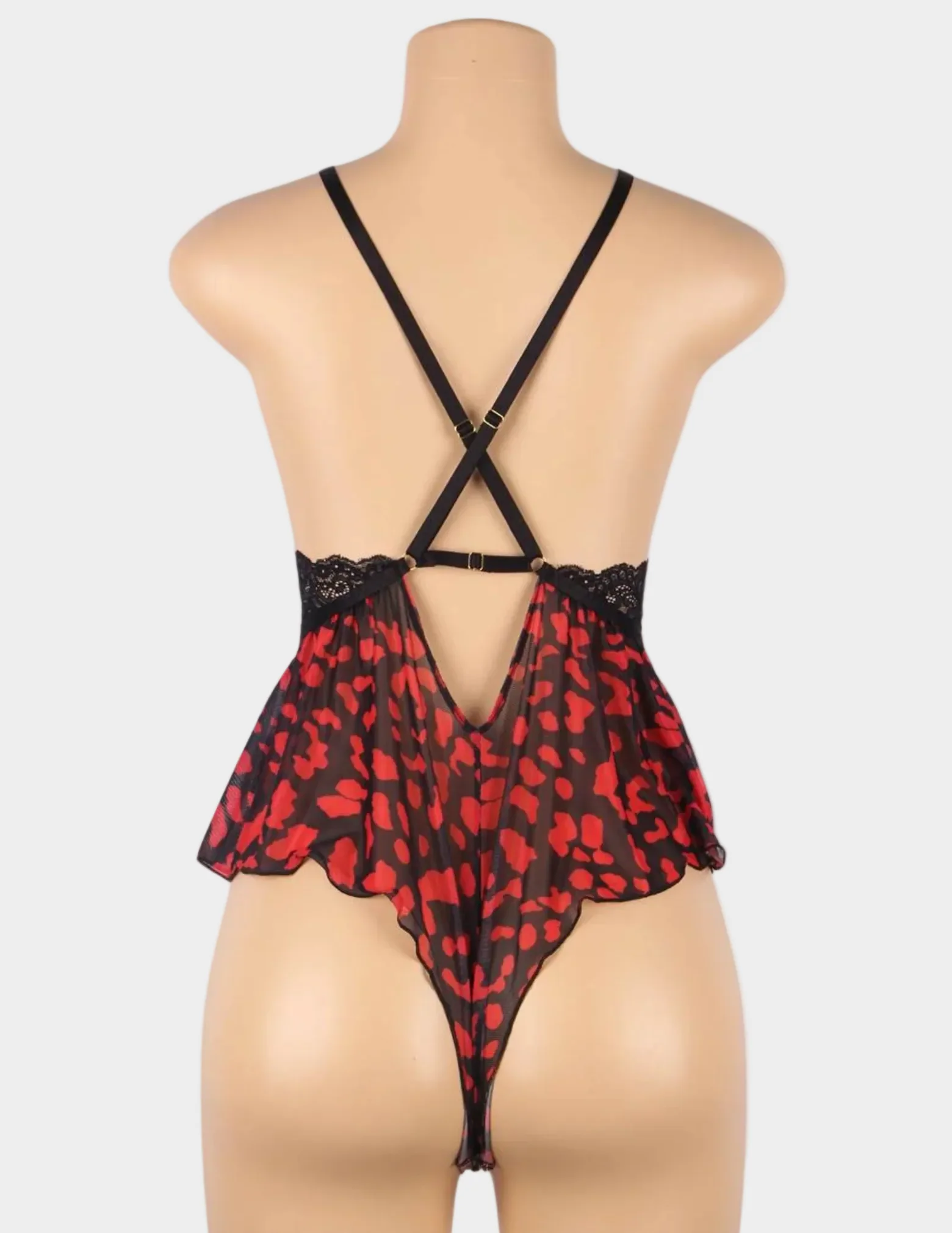 Floral Plunge Neck Teddy - Image 5