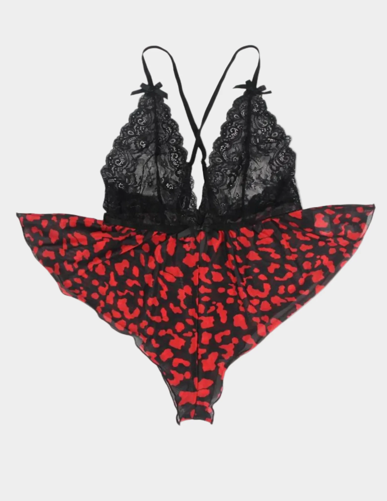 Floral Plunge Neck Teddy - Image 6