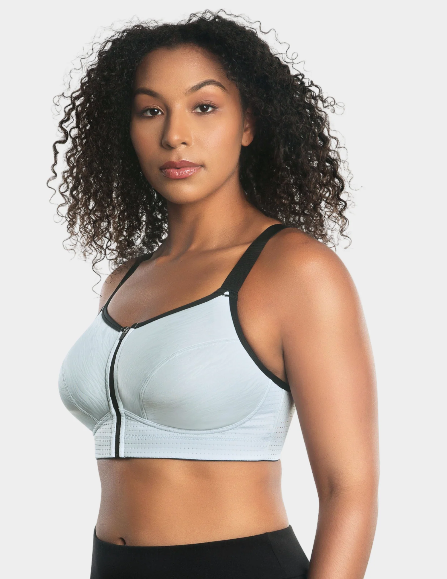 Wave Front Close Zipper Sports Bra - Image 3