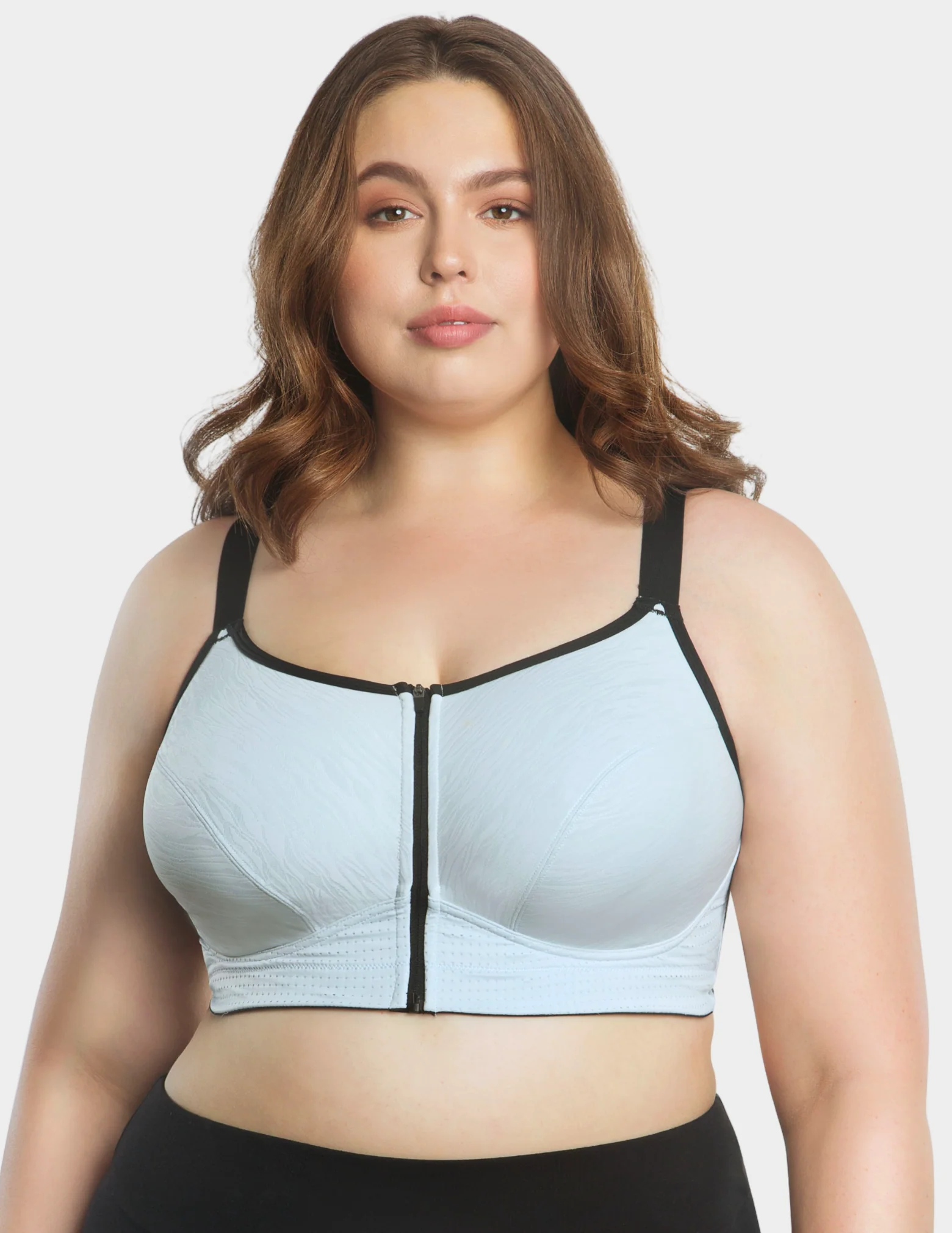 Wave Front Close Zipper Sports Bra - Image 4