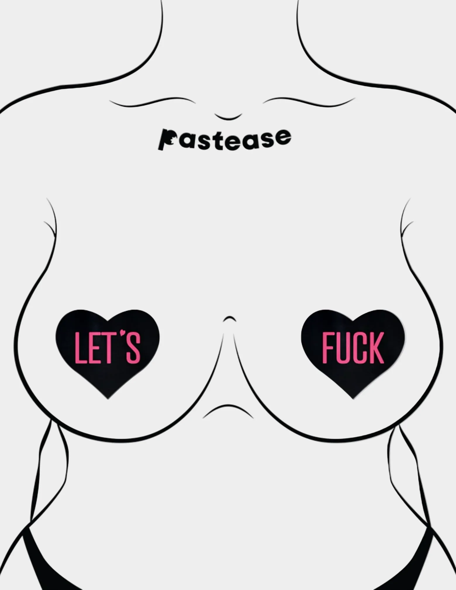 "Let's Fuck" Black Heart Nipple Covers - Image 3