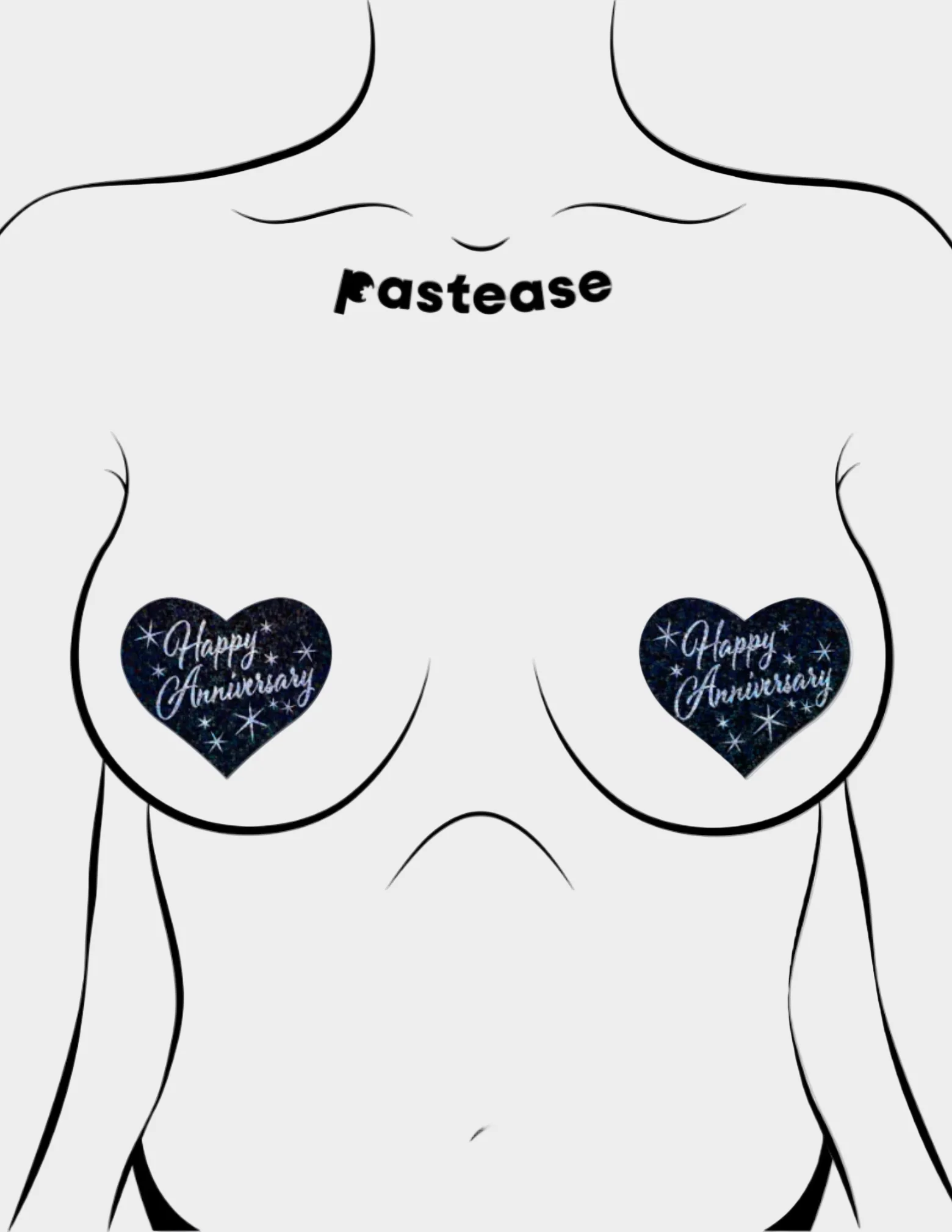Happy Anniversary Heart Nipple Covers - Image 2