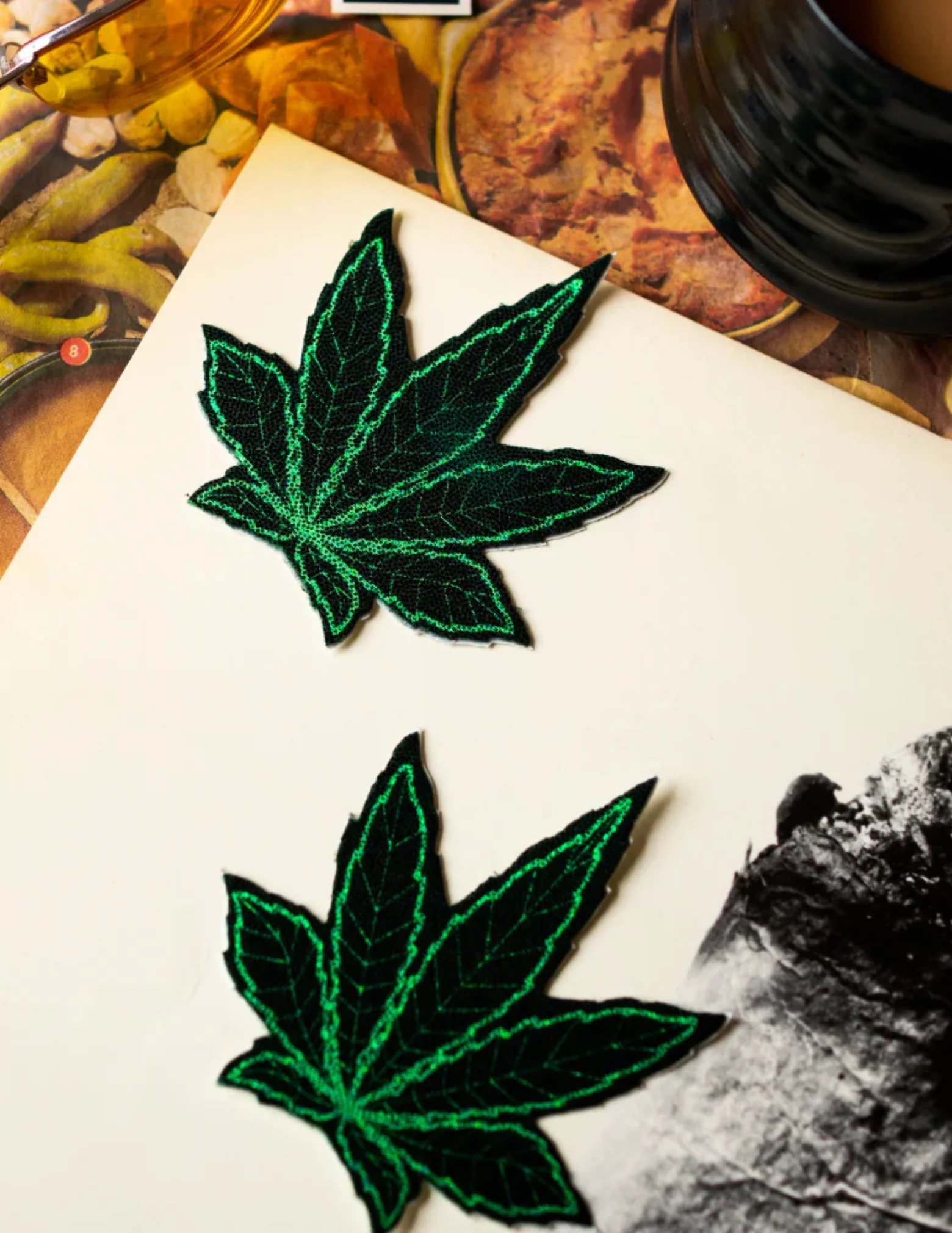 Indica Pot Leaf Glitter Green Nipple Covers - Image 5