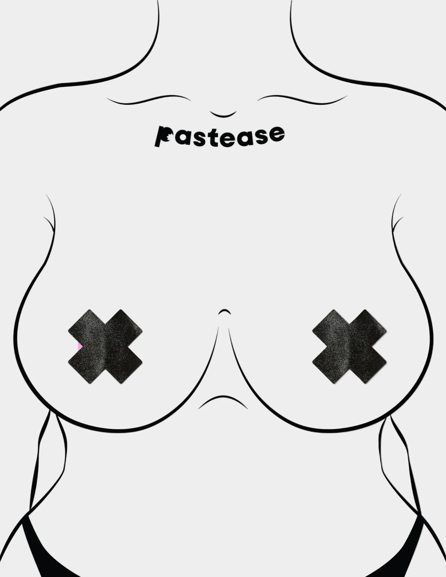 Petite 2 Pair Liquid Black Cross Nipple Covers - Image 3